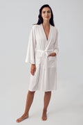 Bias Detail Maternity Robe – Ecru