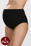 2-Pack Cotton Maternity Panties – Black
