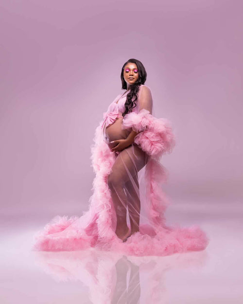 Soft Tulle Maternity Robe
