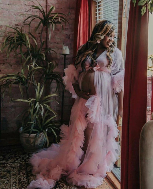 Soft Tulle Maternity Robe