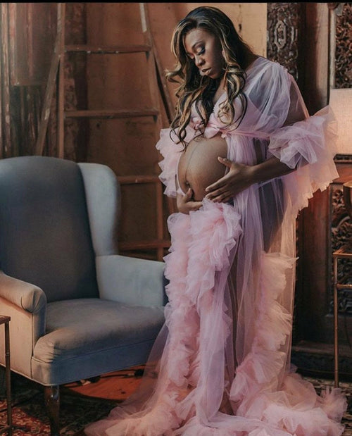 Soft Tulle Maternity Robe