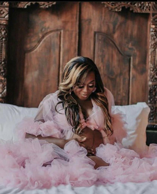 Soft Tulle Maternity Robe