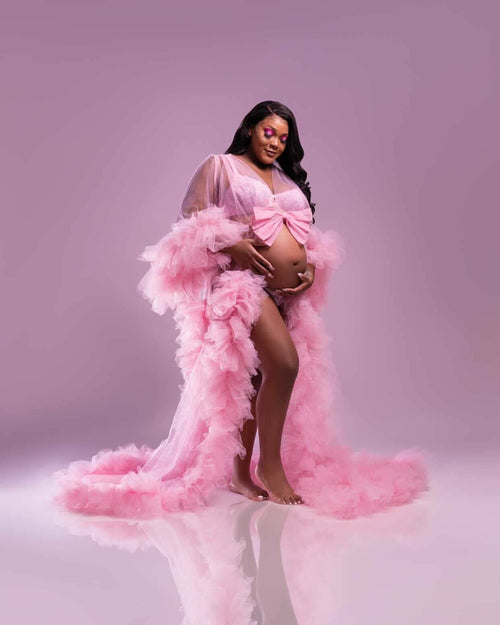 Soft Tulle Maternity Robe