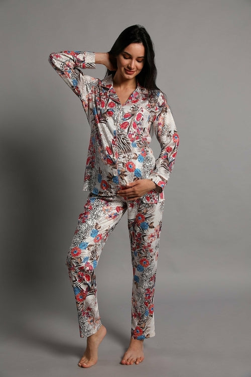Front Button Maternity & Nursing Pyjama Set