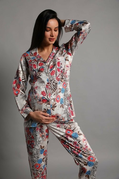 Front Button Maternity & Nursing Pyjama Set